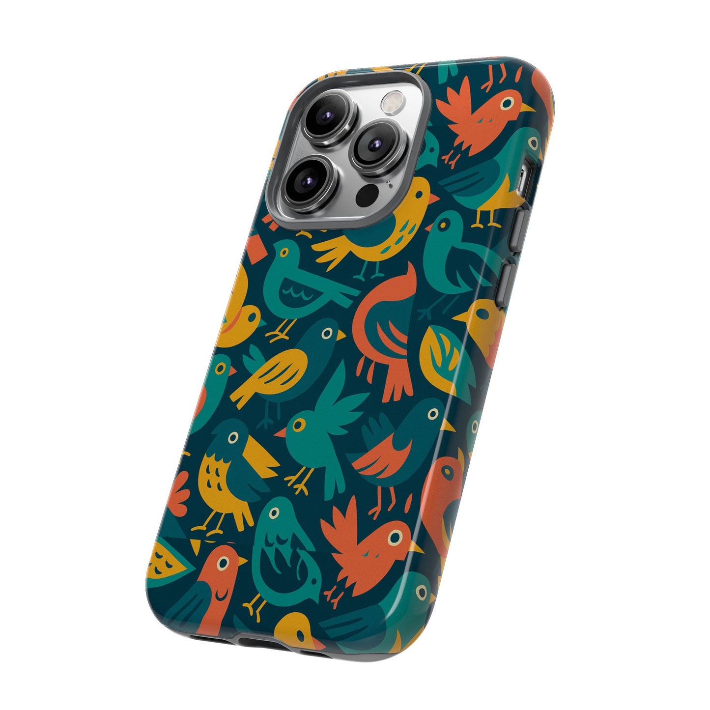 multicolour bird pattern 3d wrap protective phone case – vibrant accessory for self-expression compatible with iphone 13, 14, 15 & 16 – all models including pro, pro max & plus
