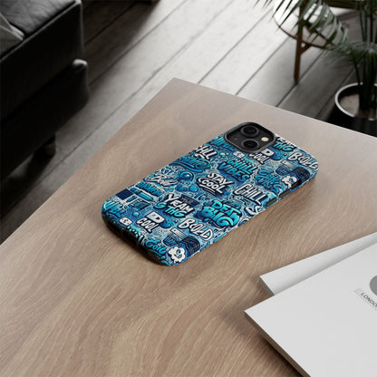 Vibrant 3D Wrap Protective Phone Case with Playful Blue Design for Stylish Protection Compatible with iPhone 13, 14, 15 & 16 – All Models Including Pro, Pro Max & Plus
