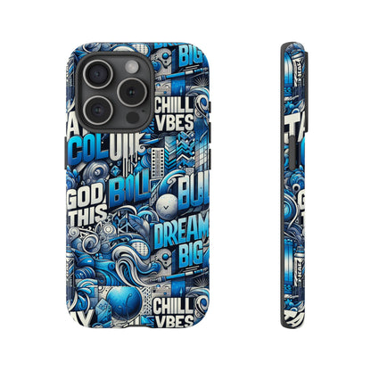 Blue Pattern Image 28 Design Phone Case for Men Women Shockproof Protective Cover with 3D Wrap and UV Protection
