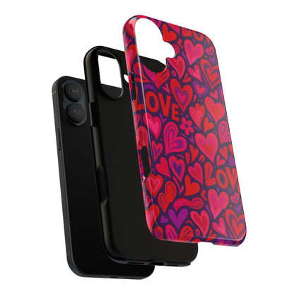 Multicolour 3D Heart Pattern Protective Phone Case for Smartphones – Vibrant Design for Stylish Protection, Compatible with iPhone 13, 14, 15 & 16 – all models including Pro, Pro Max & Plus