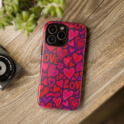 Multicolour 3D Heart Pattern Protective Phone Case for Smartphones – Vibrant Design for Stylish Protection, Compatible with iPhone 13, 14, 15 & 16 – all models including Pro, Pro Max & Plus