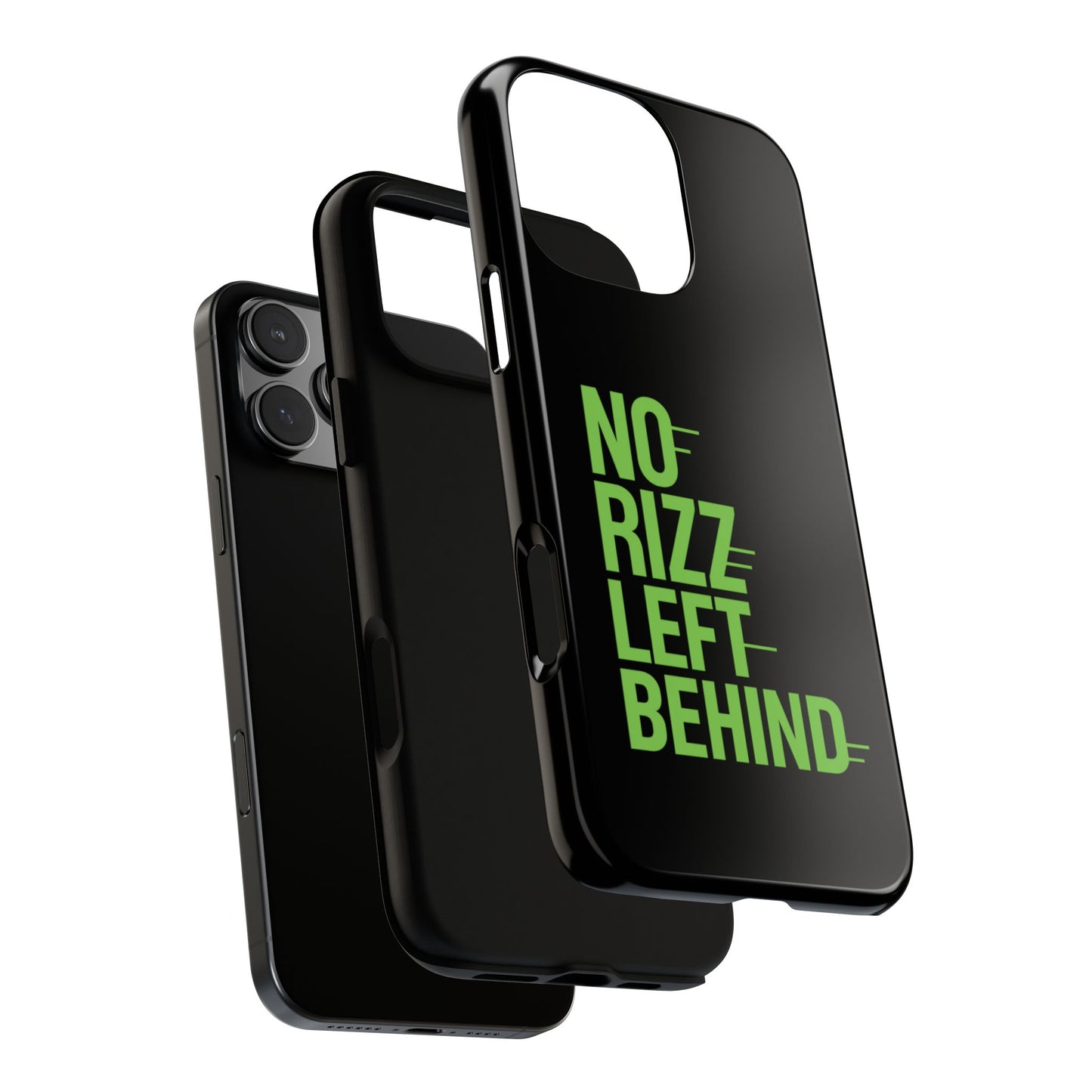 tough phone case - no rizz left behind, durable protection, shock absorbent, stylish design, perfect gift for adults, supports wireless charging, uv protected, lightweight accessory
