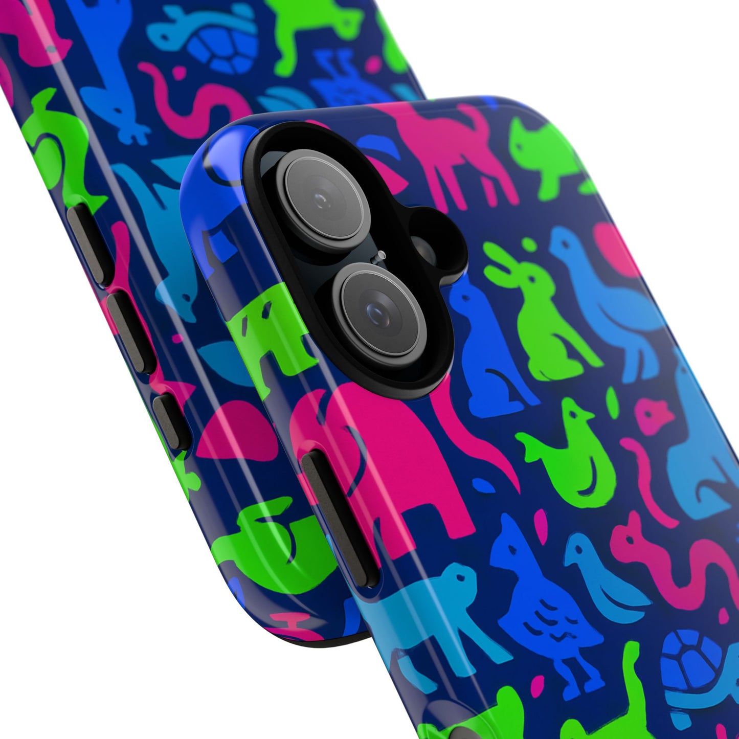 vibrant animal print phone case with 3d design for stylish protection compatible with iphone 13, 14, 15 & 16 – all models including pro, pro max & plus