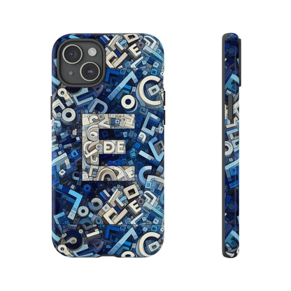 Blue Alphabet E Phone Case with 3D Wrap Design for Stylish Protection and Personalised Tech Accessory for Men and Women