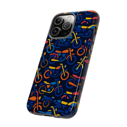 Colourful 3D Motorcycle Print Protective Phone Case for Creative Individuals – Stylish Protection Compatible with iPhone 13, 14, 15 & 16 – All Models Including Pro, Pro Max & Plus