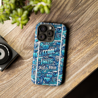 Vibrant Artistic 3D Wrap Phone Case in Blue for Trendsetters – Stylish Protection Compatible with iPhone 13, 14, 15 & 16 – All Models Including Pro, Pro Max & Plus