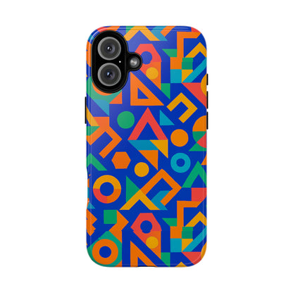 Multicolour Geometric 3D Wrap Protective Phone Case – Vibrant Accessory for Creative Individuals Compatible with iPhone 13, 14, 15 & 16 – all models including Pro, Pro Max & Plus