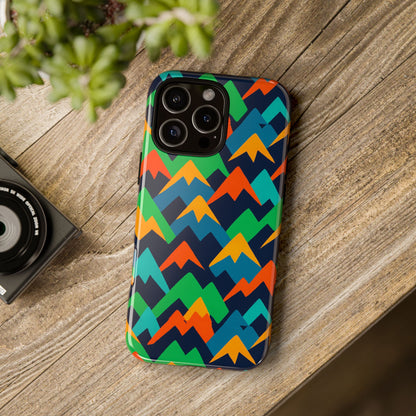 Vibrant Mountain Design Protective Phone Case with Colourful Abstract Pattern for Stylish Protection Compatible with iPhone 13, 14, 15 & 16 – All Models Including Pro, Pro Max & Plus