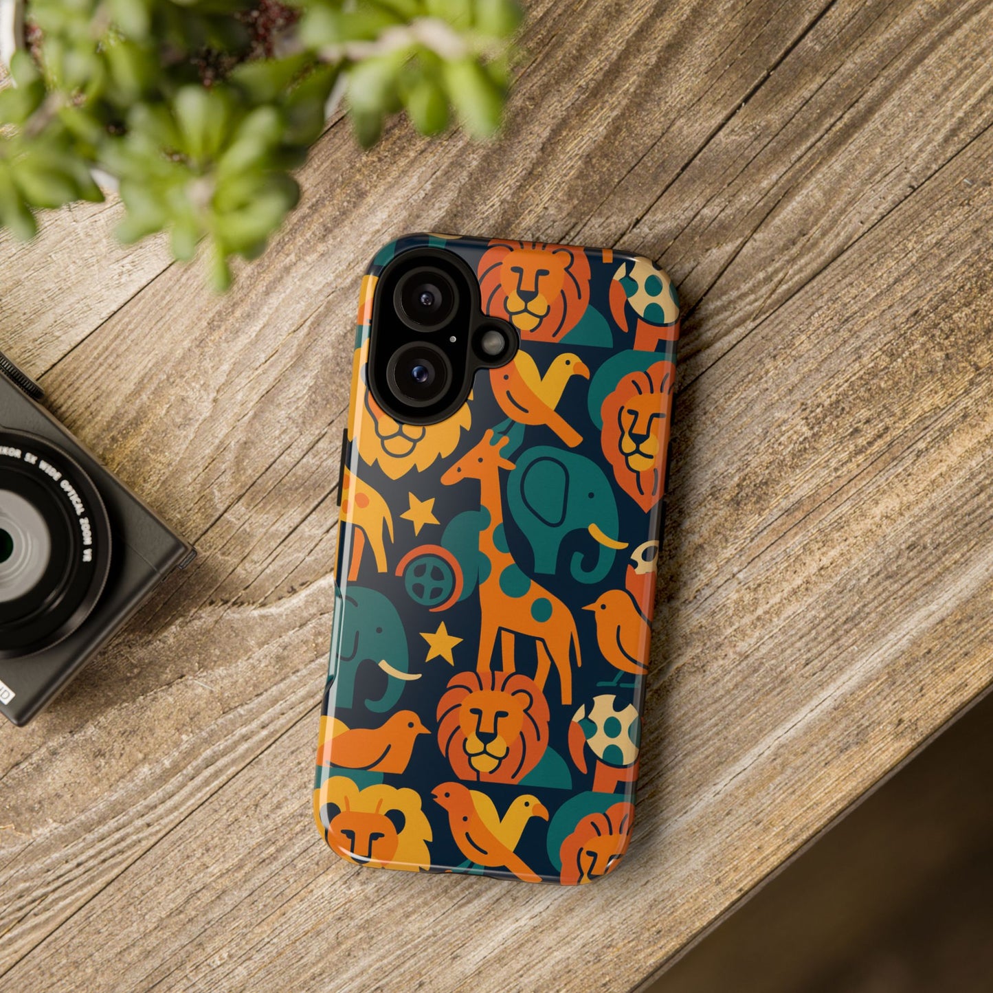 vibrant animal print protective phone case in multicolour – playful design for stylish protection – compatible with iphone 13, 14, 15 & 16 – all models including pro, pro max & plus