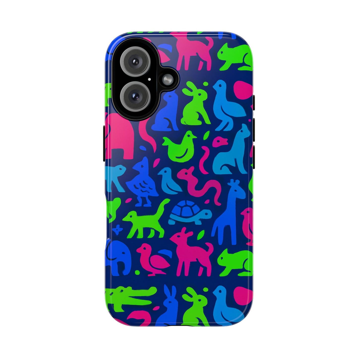 vibrant animal print phone case with 3d design for stylish protection compatible with iphone 13, 14, 15 & 16 – all models including pro, pro max & plus