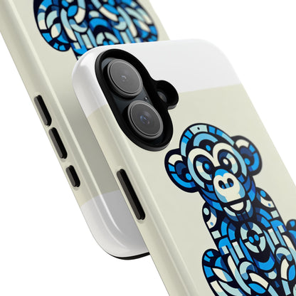 Vibrant Blue 3D Wrap Phone Case with Playful Monkey Design for Creative Individuals Compatible with iPhone 13, 14, 15 & 16 – all models including Pro, Pro Max & Plus