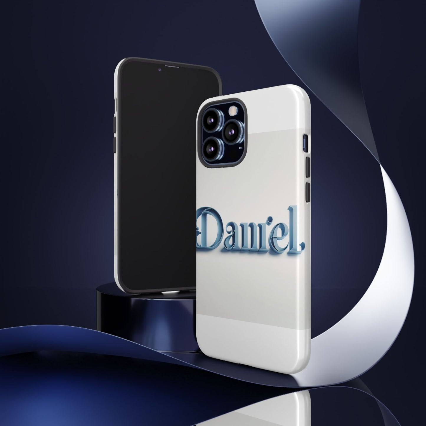 vibrant 3d wrap protective phone case in blue lettering stylish design for unique accessory lovers compatible with iphone 13, 14, 15 & 16 – all models including pro, pro max & plus