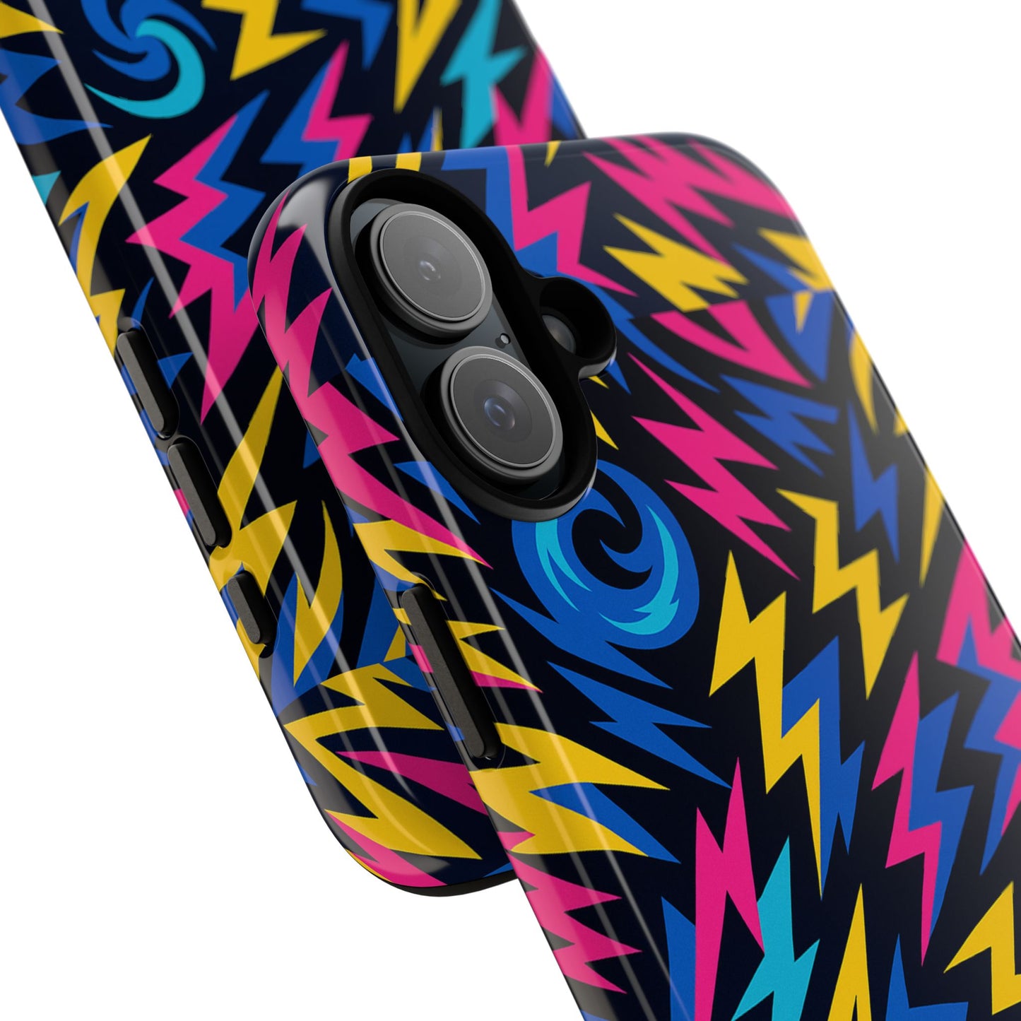 vibrant lightning bolt protective phone case with 3d wrap design for trendy aesthetic accessories compatible with iphone 13, 14, 15 & 16 – all models including pro, pro max & plus