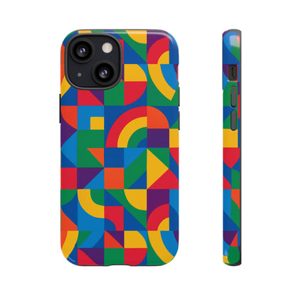 Vibrant 3D Geometric Phone Case with Bold Design Stylish Protection Accessory Compatible with iPhone 13, 14, 15 & 16 – all models including Pro, Pro Max & Plus