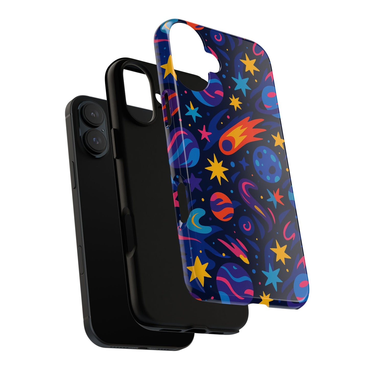 vibrant 3d space design protective phone case for stylish protection and self-expression compatible with iphone 13, 14, 15 & 16 – all models including pro, pro max & plus