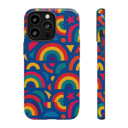 Vibrant 3D Geometric Phone Case in Multicolour Design for Stylish Protection Compatible with iPhone 13, 14, 15 & 16 – all models including Pro, Pro Max & Plus