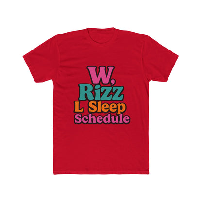 W, Rizz, L Sleep Schedule Meme Unisex T-Shirt - Fun Multicolor Graphic Tee for Men and Women, Perfect Gift for Meme Lovers
