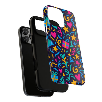 Vibrant Multicolour Retro Phone Case with Fun 3D Design for Stylish Protection and Unique Expression Compatible with iPhone 13, 14, 15 & 16 – all models including Pro, Pro Max & Plus