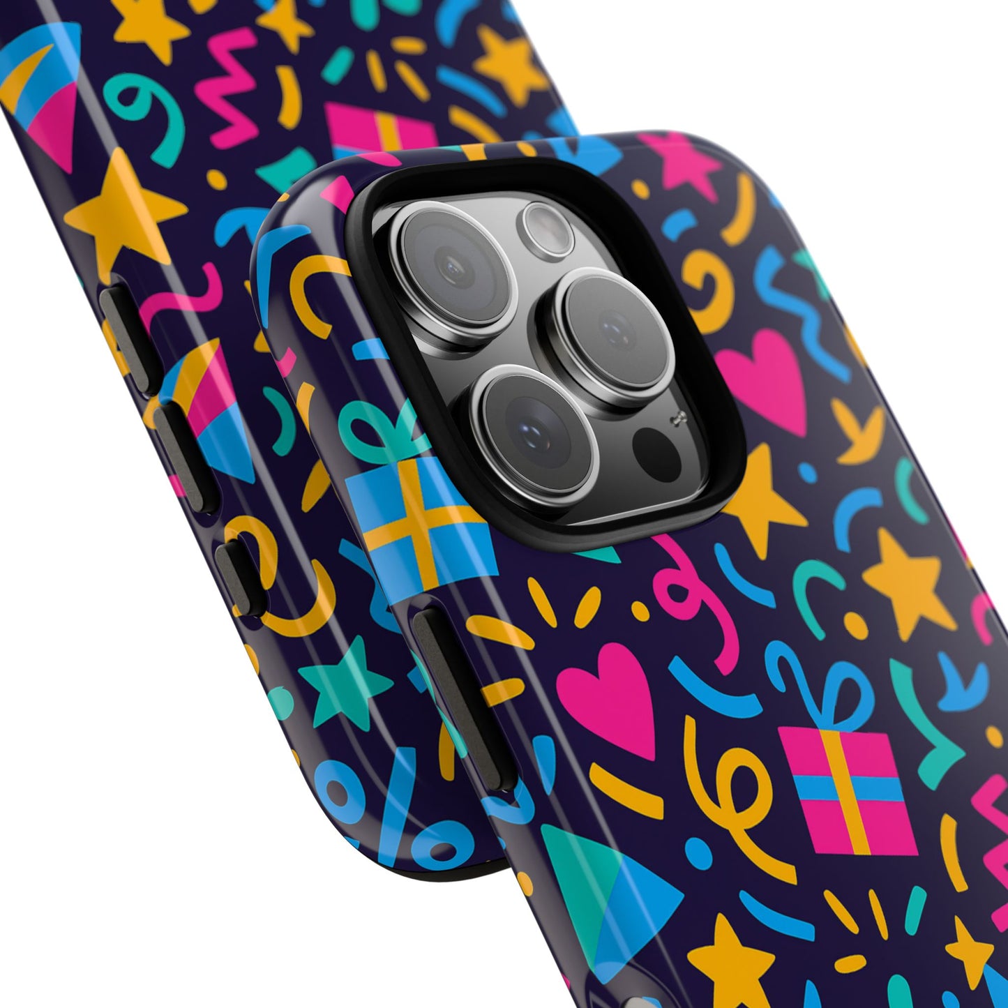 vibrant multicolour retro phone case with fun 3d design for stylish protection and unique expression compatible with iphone 13, 14, 15 & 16 – all models including pro, pro max & plus