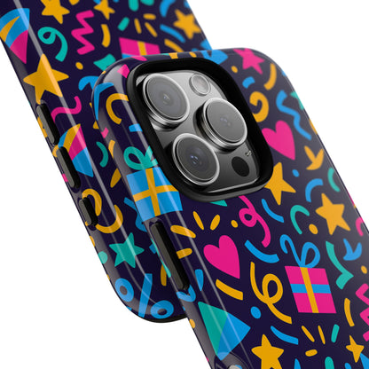 Vibrant Multicolour Retro Phone Case with Fun 3D Design for Stylish Protection and Unique Expression Compatible with iPhone 13, 14, 15 & 16 – all models including Pro, Pro Max & Plus