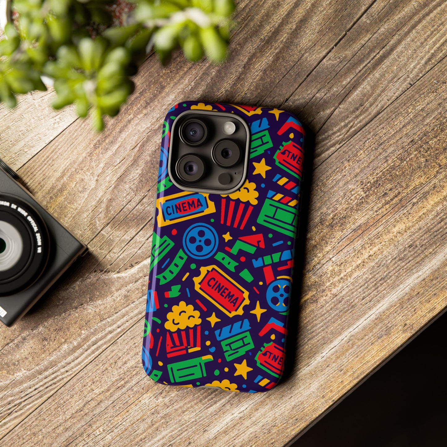 vibrant multicolour cinema-themed 3d wrap protective phone case for self-expression stylish protection compatible with iphone 13, 14, 15 & 16 – all models including pro, pro max & plus