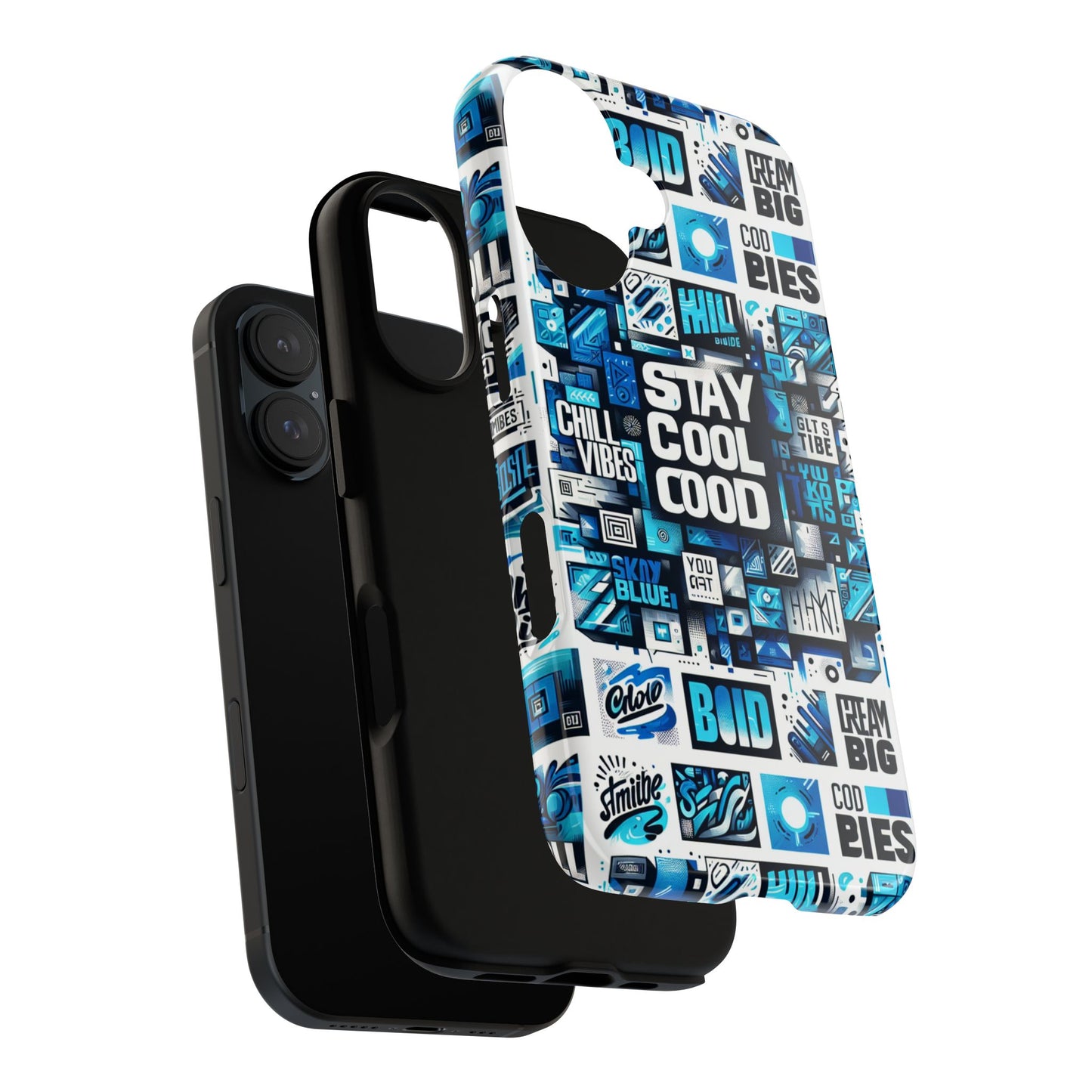 vibrant 3d wrap protective phone case with unique blue graphic design for trendy individuals – stylish protection compatible with iphone 13, 14, 15 & 16 – all models including pro, pro max & plus