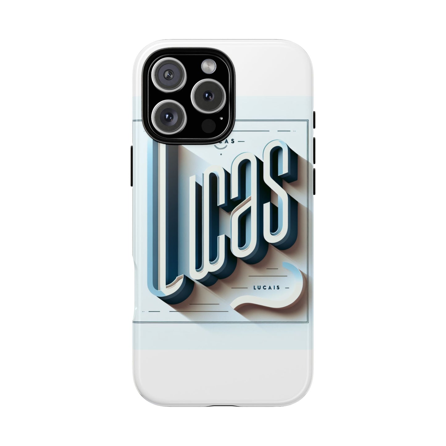 3d wrap protective phone case in blue with playful typography design – stylish protection compatible with iphone 13, 14, 15 & 16 – all models including pro, pro max & plus