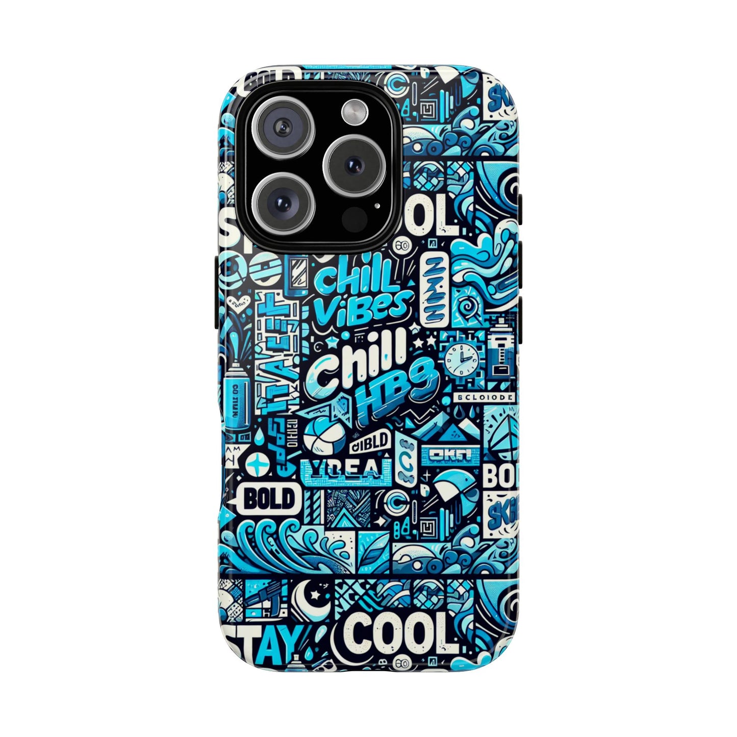 vibrant 3d wrap protective phone case with colourful chill vibes design – unique style accessory for self-expression compatible with iphone 13, 14, 15 & 16 – all models including pro, pro max & plus