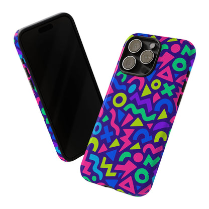 Vibrant Geometric 3D Wrap Protective Phone Case for Men and Women Stylish Accessory Compatible with iPhone 13, 14, 15 & 16 – all models including Pro, Pro Max & Plus