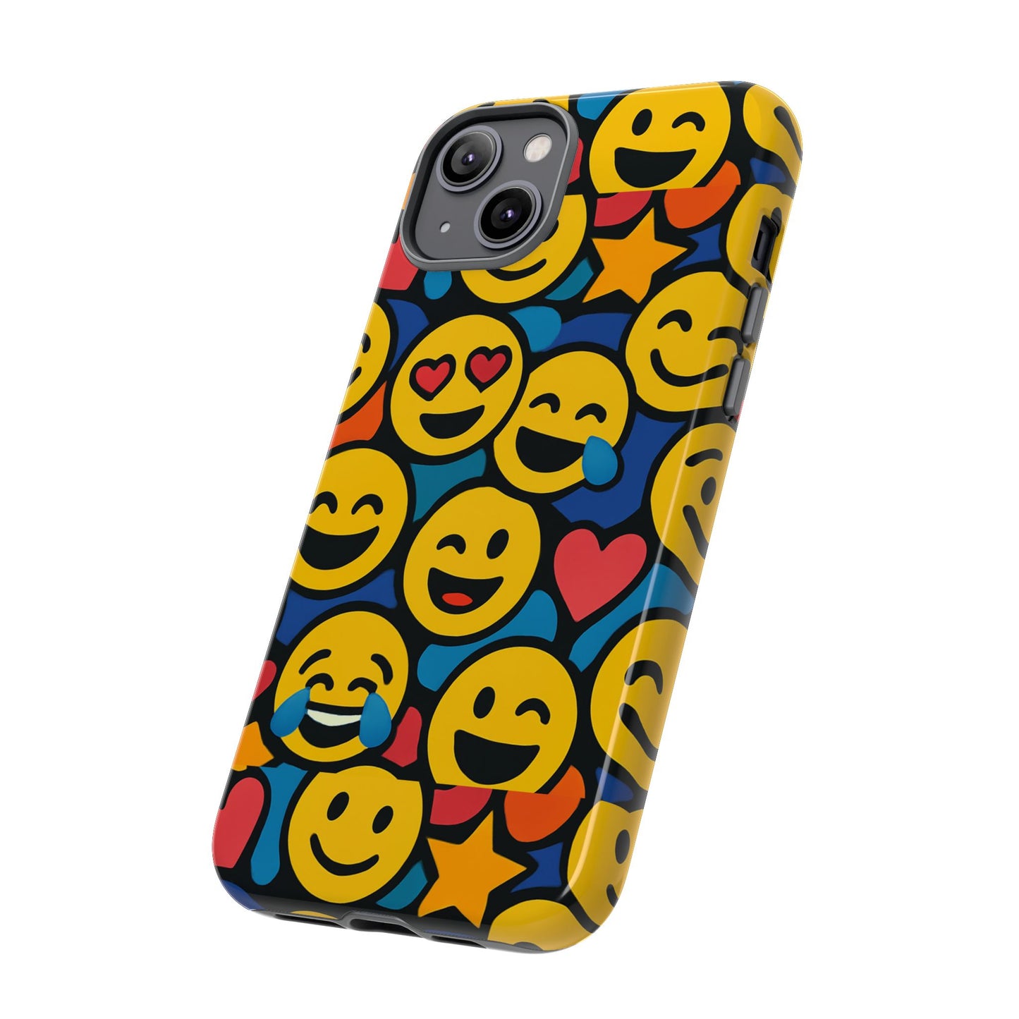 multicolour emoji protective phone case with 3d wrap design fun accessory for unisex compatible with iphone 13, 14, 15 & 16 – all models including pro, pro max & plus