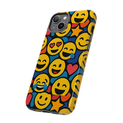 Multicolour Emoji Protective Phone Case with 3D Wrap Design Fun Accessory for Unisex Compatible with iPhone 13, 14, 15 & 16 – all models including Pro, Pro Max & Plus