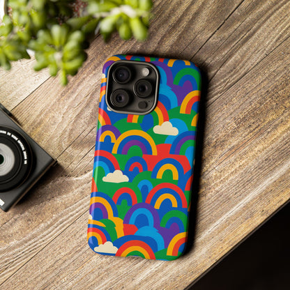 Multicolour 3D Rainbow Phone Case for Trendy Men and Women Unique Playful Design Stylish Protection Compatible with iPhone 13, 14, 15 & 16 – all models including Pro, Pro Max & Plus