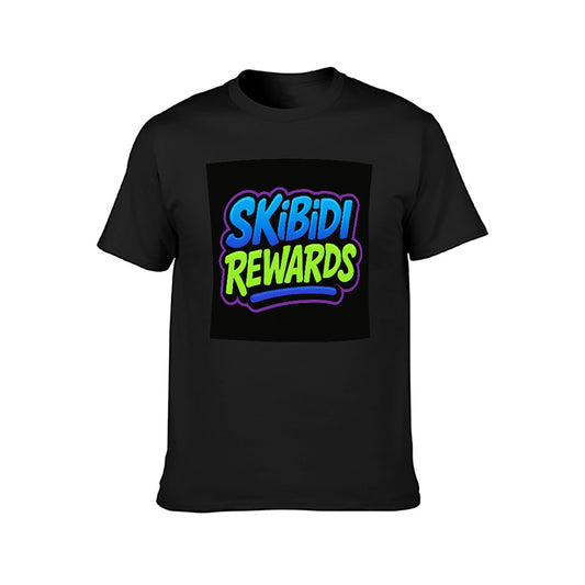 2025 150g Men's Short Sleeve T-shirt with Skibidi Rewards Print, Comfortable Cotton Fabric, Casual Wear for Fitness, Leisure, and Travel