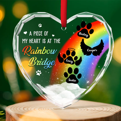 Piece Of Dog Mom Heart - Custom Glass Ornament for Home Decor