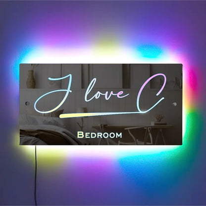 Hot Sale Personalised Name Mirror - Light Up Mirror for Kids Bedroom, LED Acrylic Safety Mirror with Remote Control and Chrome Wall Mounting
