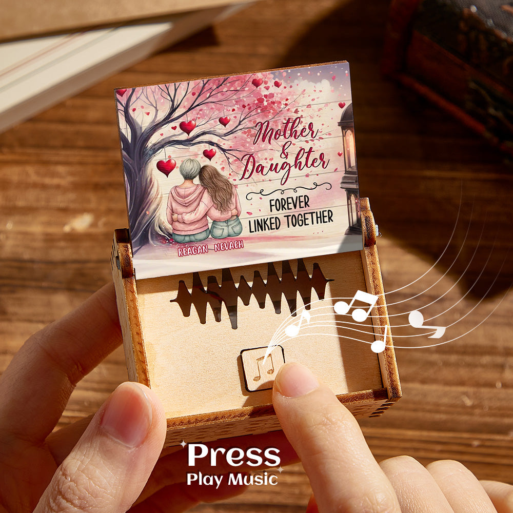 personalized wooden music box custom music box gift for mother, unique keepsake with voice recording and long-lasting battery, ideal for mother's day and special occasions