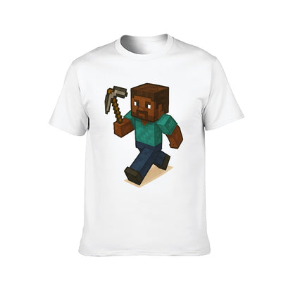 2025 New 150g Men's Short Sleeve T-shirt, Breathable Cotton, Casual Wear, Fitness, Travel, Double-Sided Print, Comfortable Fit, Available in Multiple Sizes