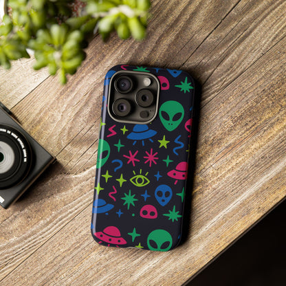 Vibrant Alien Pattern Protective Phone Case with 3D Wrap Design for Unique Expression – Stylish Protection Compatible with iPhone 13, 14, 15 & 16 – All Models Including Pro, Pro Max & Plus