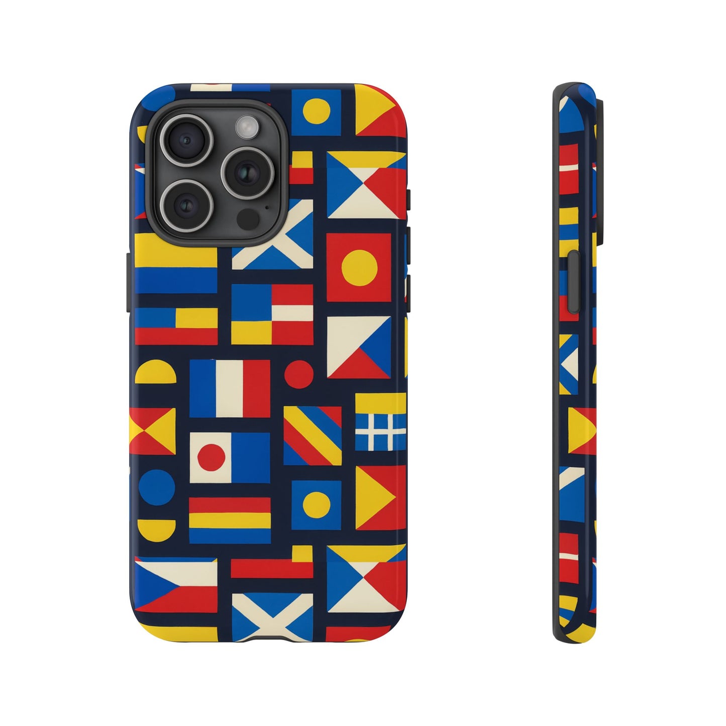 multicolour geometric protective phone case for smartphones, stylish protection and unique design, compatible with iphone 13, 14, 15 & 16 – all models including pro, pro max & plus