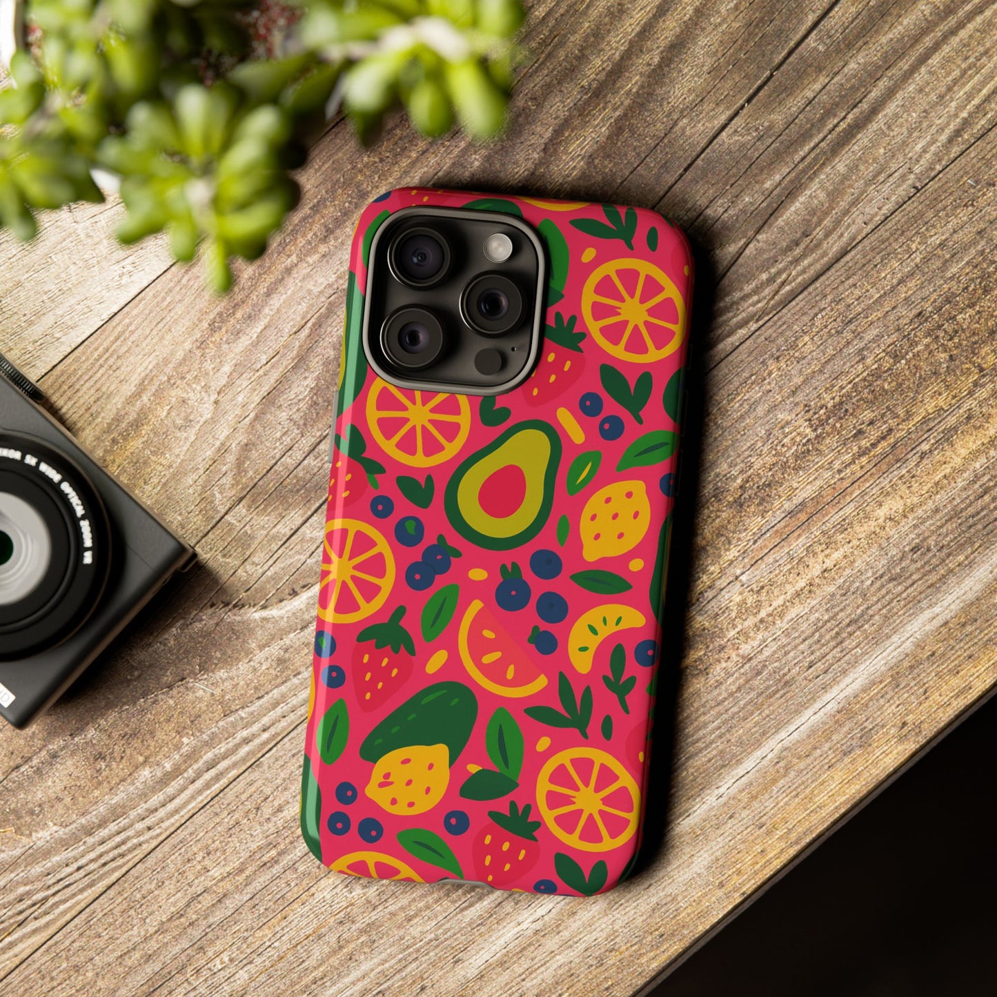 vibrant 3d fruit pattern protective phone case - playful accessory for individuality and stylish protection compatible with iphone 13, 14, 15 & 16 – all models including pro, pro max & plus