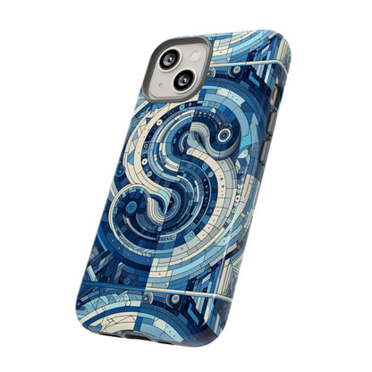 Blue Alphabet S Phone Case for Samsung and iPhone Shockproof Protective Cover with 3D Wrap Design and Vibrant Print