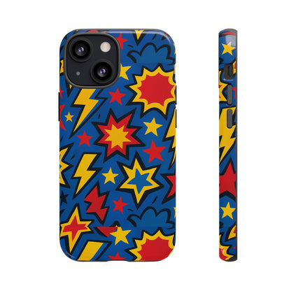 Vibrant 3D Superhero Design Protective Phone Case for Fun Retro Style and Unique Expression Compatible with iPhone 13, 14, 15 & 16 – All Models Including Pro, Pro Max & Plus