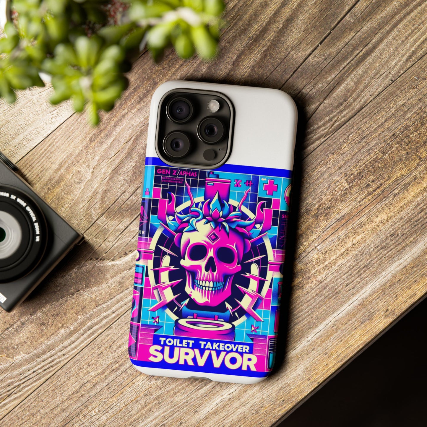 toilet takeover survivor 3d wrap protective phone case for anime and comic fans, shock absorbing tpu silicone, uv protected, stylish design, gift for birthdays and holidays