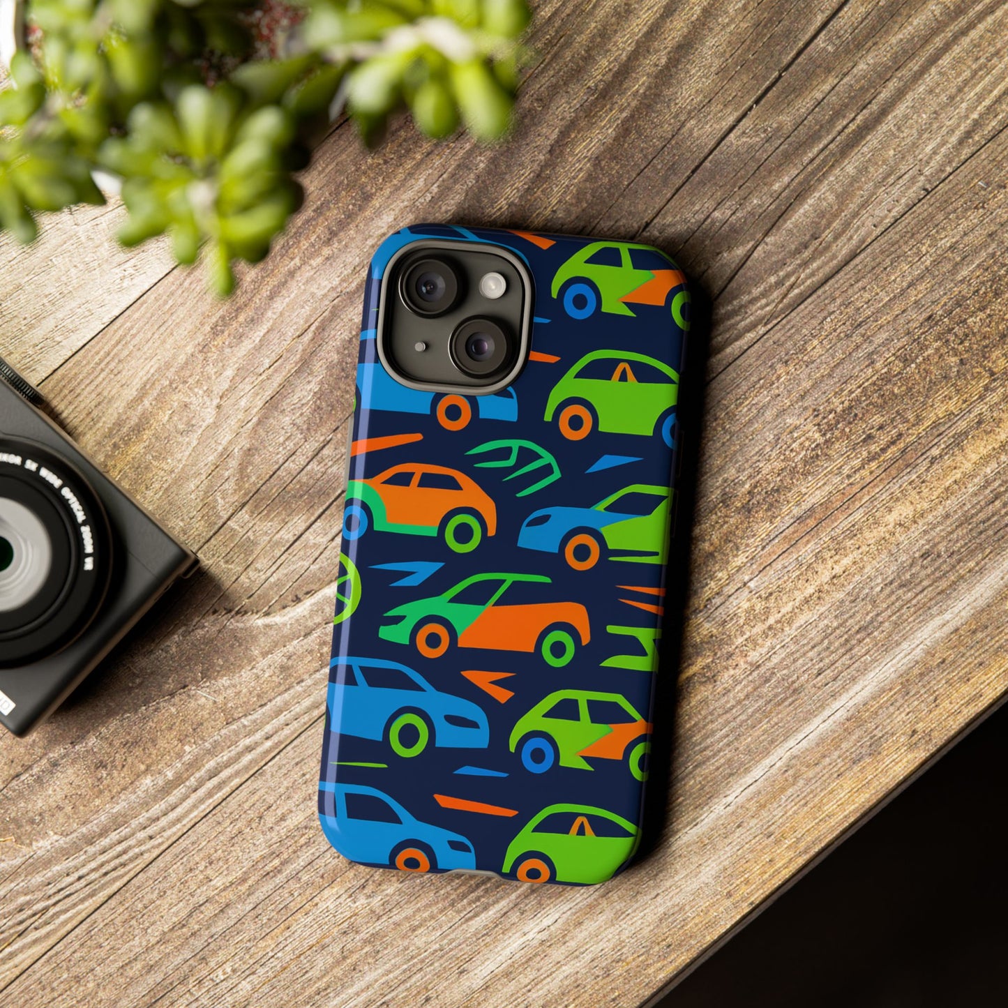vibrant 3d car pattern protective phone case for expressive individuals stylish accessory compatible with iphone 13, 14, 15 & 16 – all models including pro, pro max & plus