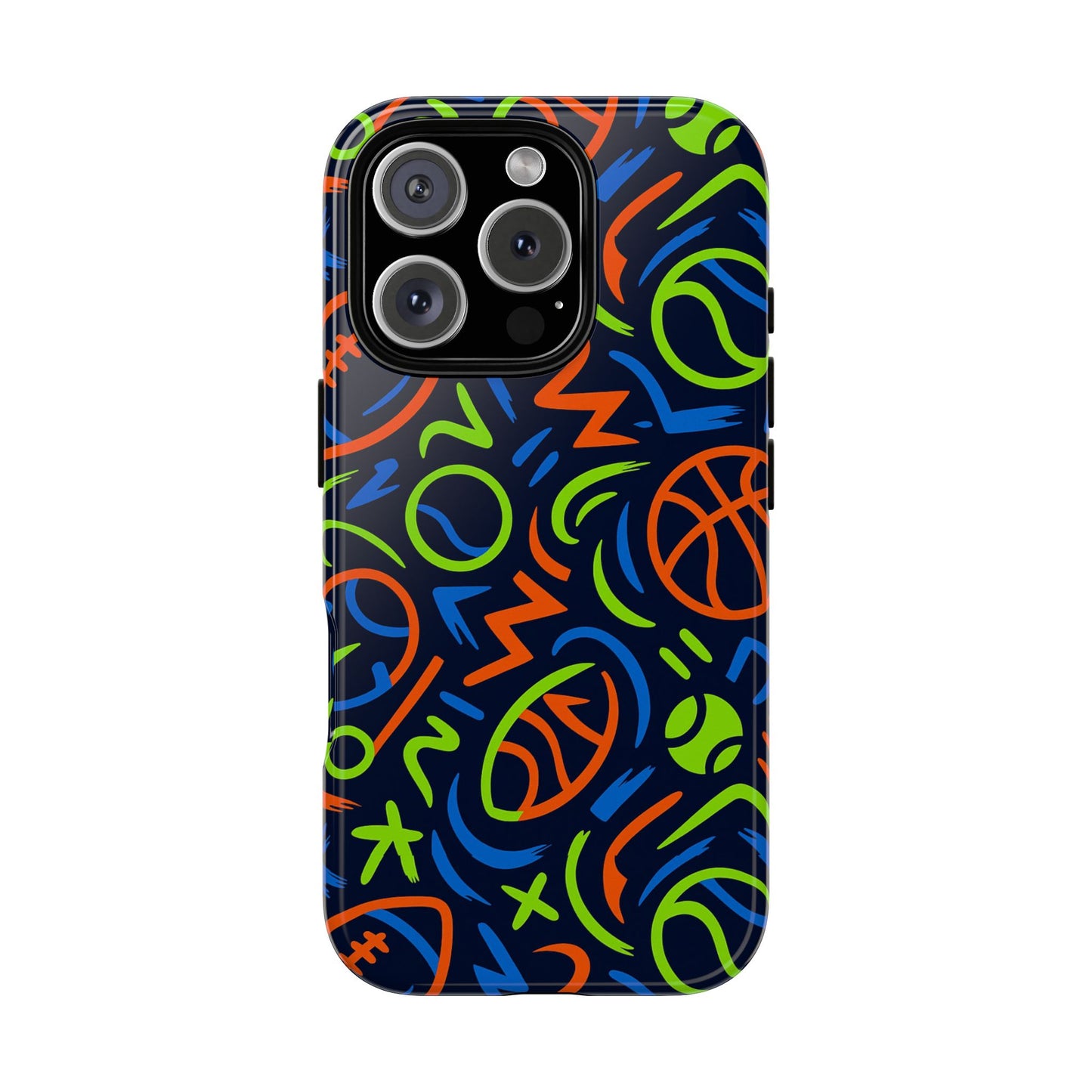 vibrant 3d wrap protective phone case with colourful sports design for unique style and expression compatible with iphone 13, 14, 15 & 16 – all models including pro, pro max & plus