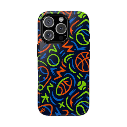 Vibrant 3D Wrap Protective Phone Case with Colourful Sports Design for Unique Style and Expression Compatible with iPhone 13, 14, 15 & 16 – all models including Pro, Pro Max & Plus