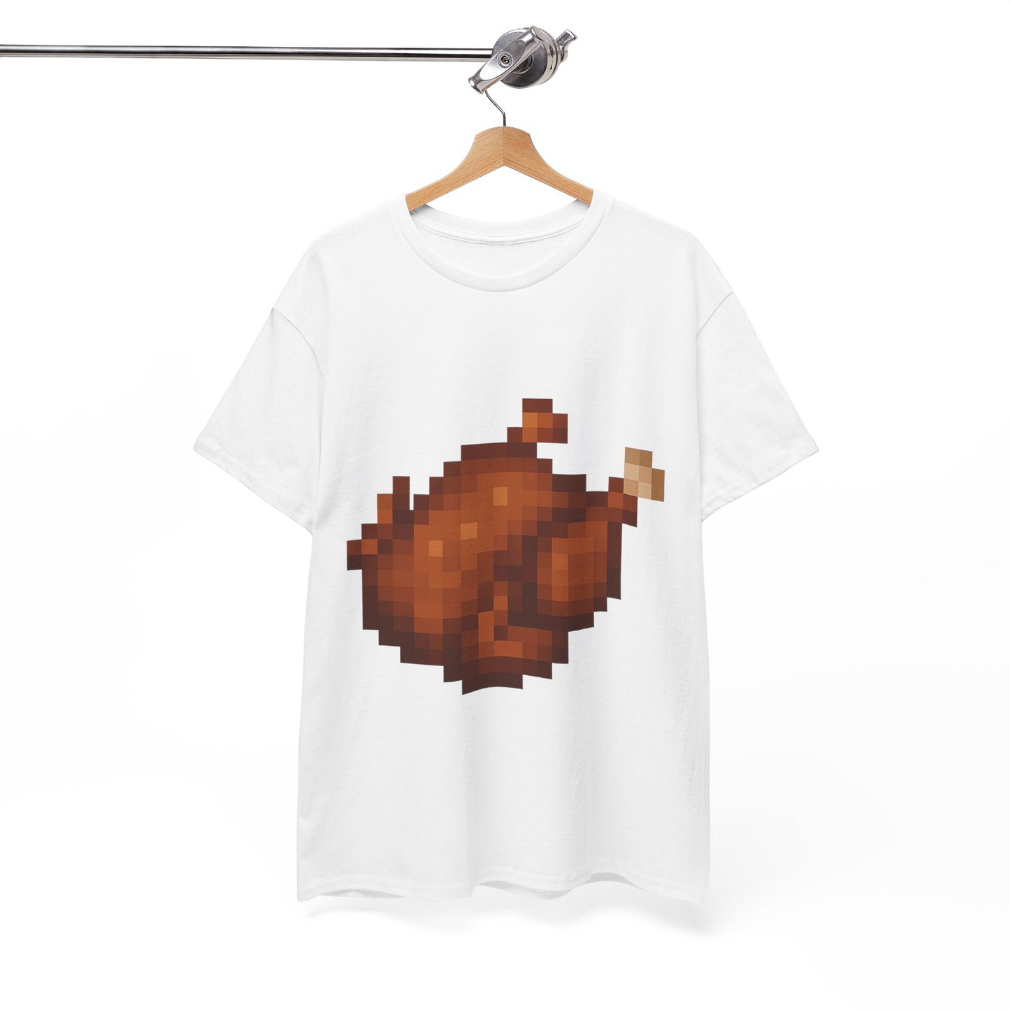 funny pixel turkey unisex heavy cotton tee for gamers - perfect thanksgiving shirt, casual wear, comfortable cotton tee, fun gamer apparel, holiday graphic tee