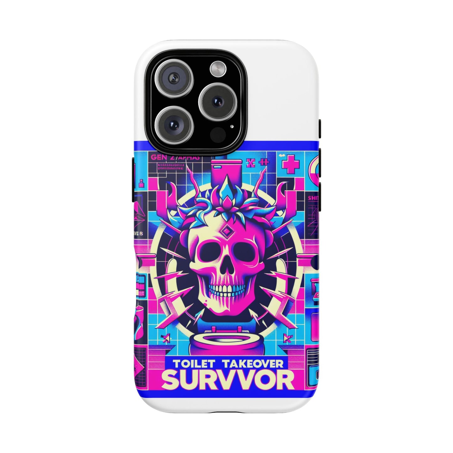 toilet takeover survivor 3d wrap protective phone case for anime and comic fans, shock absorbing tpu silicone, uv protected, stylish design, gift for birthdays and holidays