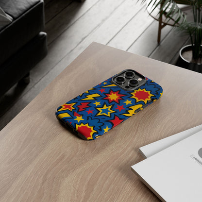 Vibrant 3D Superhero Design Protective Phone Case for Fun Retro Style and Unique Expression Compatible with iPhone 13, 14, 15 & 16 – All Models Including Pro, Pro Max & Plus