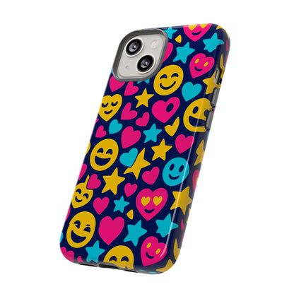 Vibrant Emoji Protective Phone Case with 3D Wrap Design for Fun Style and Robust Protection Compatible with iPhone 13, 14, 15 & 16 – All Models Including Pro, Pro Max & Plus